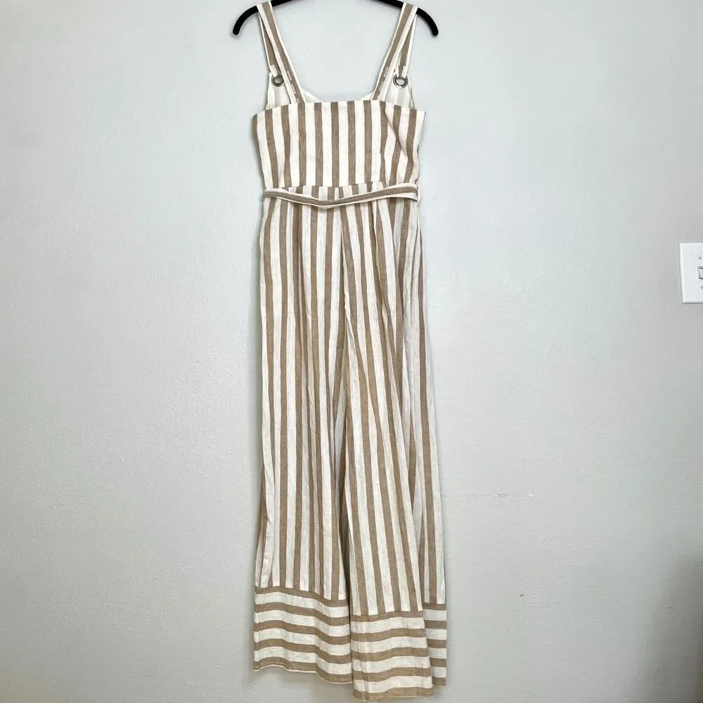 Romeo & Juliet Couture Striped Linen Jumpsuit M